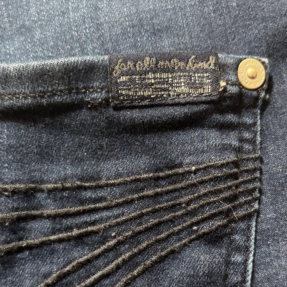 7 For All Mankind Dark Blue Flare Jeans - Picture 9 of 12